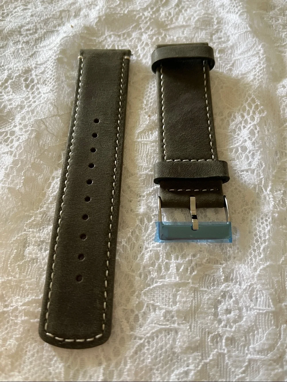 Olive Green Leather Watch Strap - Men’s Accessory